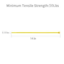 XINGO 100PCS Cable Zip Ties Heavy Duty, Premium Nylon Plastic Wire Ties with 50 Pounds Tensile Strength, Self-Locking Black Nylon Zip Ties for Indoor and Outdoor (14 inch, Yellow)