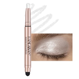 DekRion Eyeshadow Stick, Shimmer-Cream Eye Shadow Pencil, Eye Shadow Sticks Long-Lasting Waterproof, Glitter Eyeshadows Stick with Soft Brush for Eyeshadows Makeup(01Silvery-white)