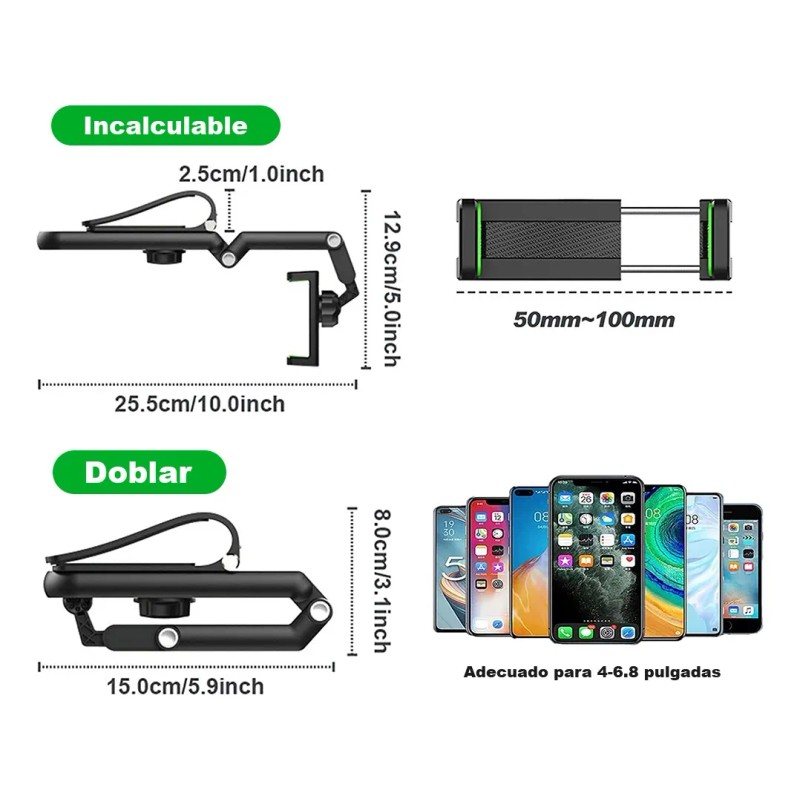 Soporte Teléfono Porta Celular 360° Carro Brazo Ajustable