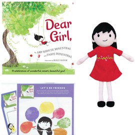 Dear Girl Set Includes Dear Girl, A Celebration of Wonderful, Smart, Beautiful You! by Amy Krouse Rosenthal/Paris Rosenthal Hardcover, MerryMakers Plush Book Character 13" Soft Doll and Fun Pages
