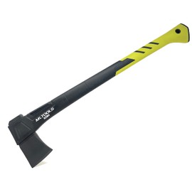 MLTOOLS Universal Camping Hatchet X28H - Survival Hatchet, Fiberglass Ergonomic Handle, Carbon Steel Head - Torque, Weatherproof Survival Axes and Hatchets - Non-Slip - Protection Guard, Lock - 28”