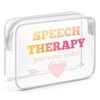 Speech Therapy Gifts Clear Makeup Bags with Zipper Speech Therapist Appreciation Gift Speech Language Pathologist Assistant Gifts Cosmetic Travel Bag Organizer Speech Therapy Thank You Gifts