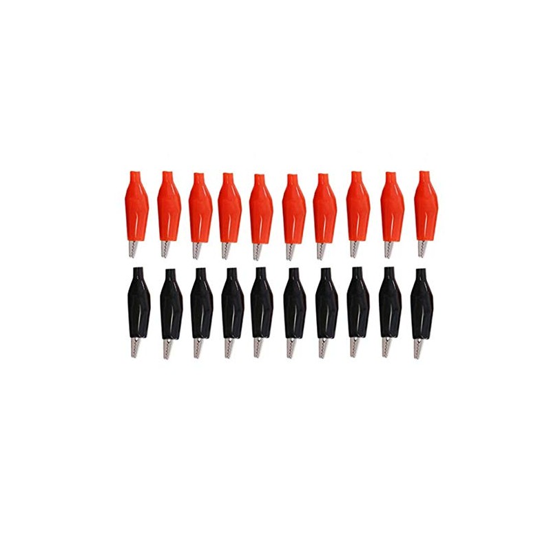 bnafes 20Pcs Alligator Clips Black Red Soft Insulated Boots Covered