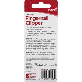 Leader EasyGrip Fingernail Care Clipper Non-Slip Grips Provide Maximum Control