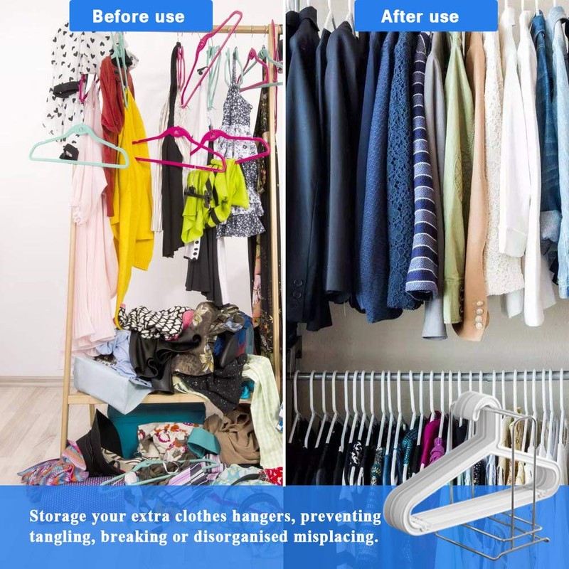 Hanger Stacker Clothes Hanger Organizer Rack Sturdy Stainless Steel Clothes