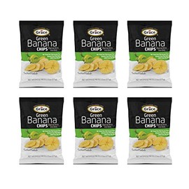 Grace Salted Green Banana Chips 2.5oz - Bananitos Verdes, Non-GMO, Gluten Free, No Trans Fat (6 Packs)