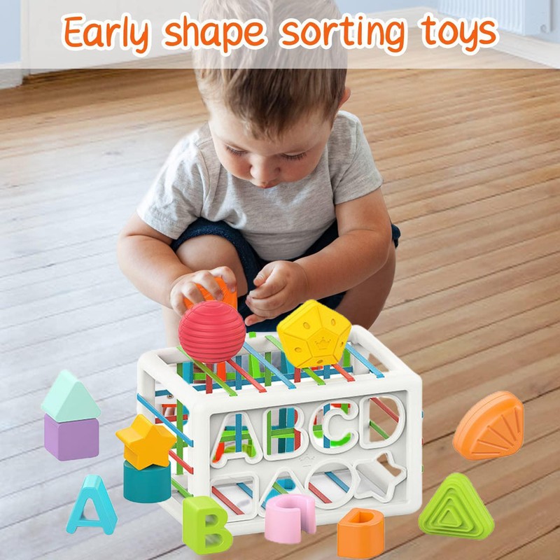 Baby Shape Sorting Toy Sorting Baby Toy with Elastic Bands