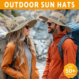 NPJY Sun Hats for Men Women Boonie Hats UPF 50+ Bucket Hat for Fishing Hiking Hunting Safari Grey