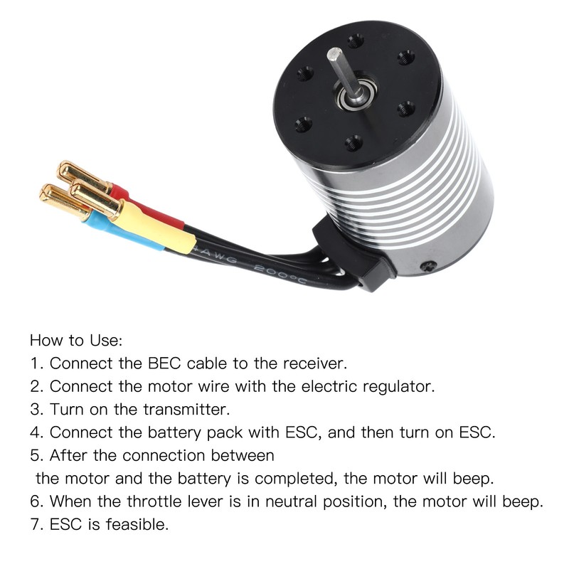 3650 Brushless Motor High Speed Large Torsion Waterproof 3500KV for