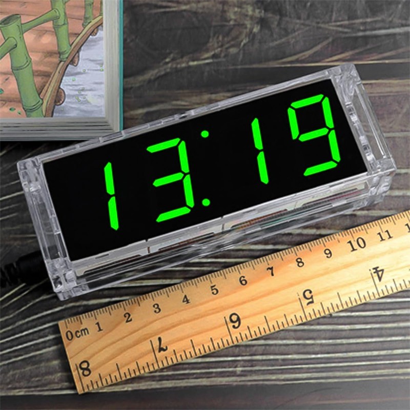 Hsthe Sea DIY LED Digital Clock Kit with Time, Temperature