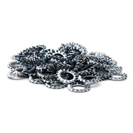 DOJA Barcelona Washers Serrated Set M6 Galvanised Steel Pack 200 Serrated Tooth Washers Assortment for Screws with Teeth Lock Washers Serrated