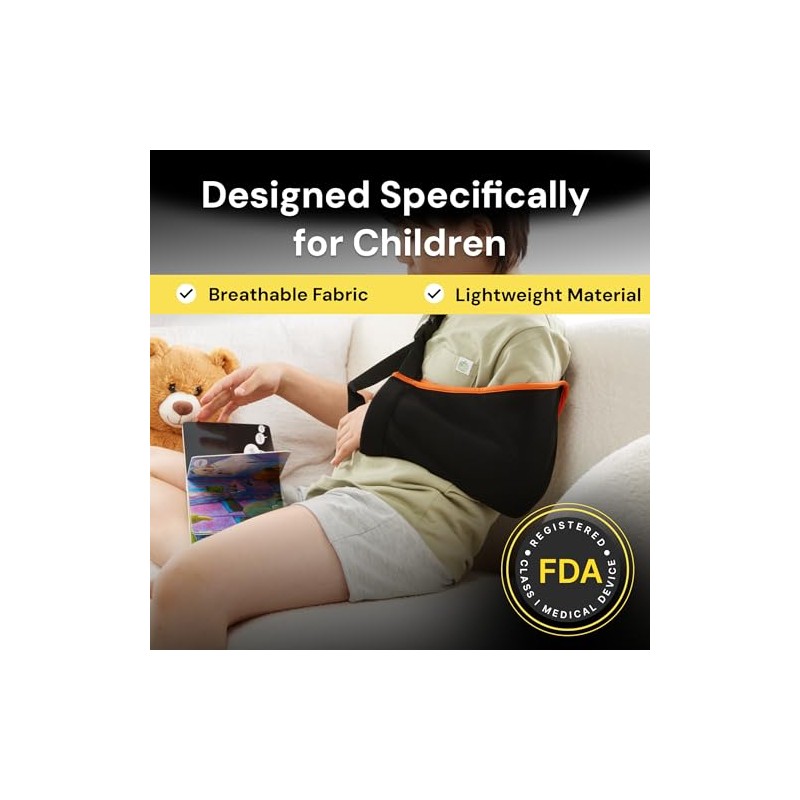 BraceUP Arm Sling for Kids - Comfortable Adjustable Support for
