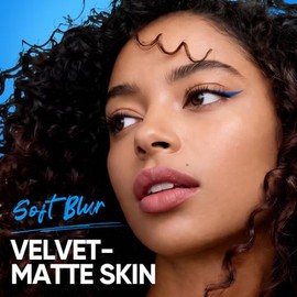 SKINTIFIC Base Cushion Velvet Matte, Polvo Ultra Cover Azul, control de grasa por 12 horas, ligera, de larga duración, resistente al agua, maquillaje 