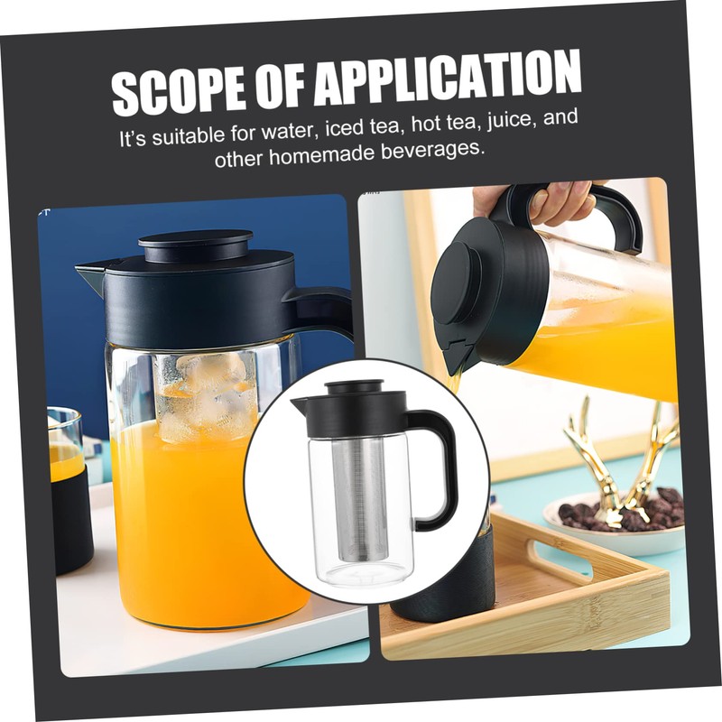 COLLBATH Cooling Beverage Pitcher with Lid High Temp Glass Water