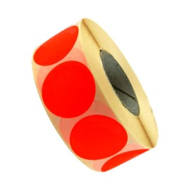 1,000 promotional labels/discount labels, bright red, removable, 32 mm, round, neutral and unprinted, 1 roll