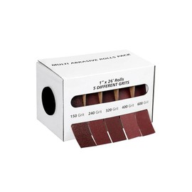 5 Grits 8M Emery Cloth Roll, 150 240 320 400 600 Grits Abrasive Sand Paper Roll with Dispenser for Metal Wood Furniture Plastic