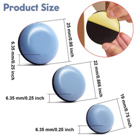 XINYUICEAN Deslizadores de Silla, 24 Pequeños Deslizadores de Muebles para Alfombra, Muebles Redondos de Teflón, Deslizadores Adhesivos para Sillas de Moqueta, Deslizadores de Muebles Pequeños (25mm)
