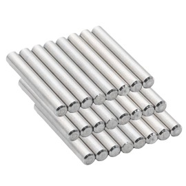 Adyoney 24Pcs 4mm x 30mm / 5/32 Inch x 1.18 Inch Dowel Pin 304 Stainless Steel Pegs Support Shelves Silver Tone