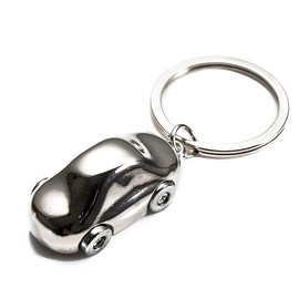 Freedale Silver 3D Car Auto Keyring Motor Car Key Chain - Vehicle Car Gifts - Novelty Chrome Metal Keychain - Key Ring Accessory for House or Car Keys (car 2)
