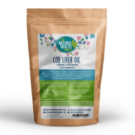 Natural Cod Liver Oil Capsules • Rich in Vitamins • Omega 3 Potent Superfood • by The Natural Health Market (360 Capsules)