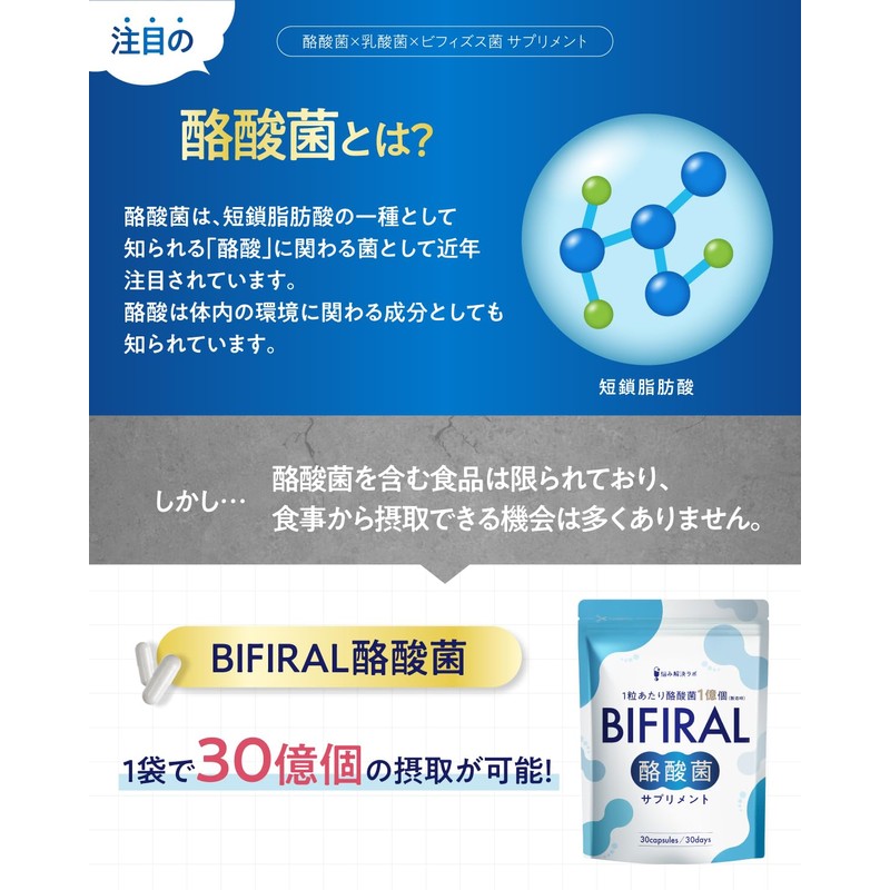 【3 Billion Live Butyric Acid Bacteria Luxuriously Formulated】BIFIRAL Butyric Acid