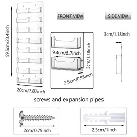 Lincia Acrylic Business Card Holder Wall Mount Clear Sticker Display Rack Multiple Card Holders Clear Acrylic Card Organizing Sticker Display Stand Pre Drilled Acrylic Display (16 Pocket)