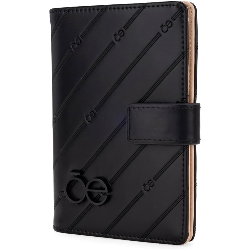 CLOE Porta Pasaporte Grande Look Troquelado color Negro para Mujer