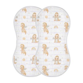 YYZZH Watercolor Dragon Rainbow Striped Muslin Burp Cloths for Baby 2 Pack Soft 100% Cotton Baby Washcloths Bibs for Boy Girl