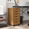 vidaXL Moss 6-Drawer Chest, Solid Pine Wood Mobile File Cabinet,