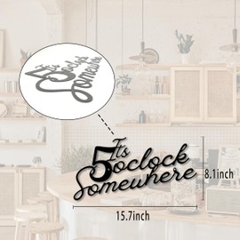 It's 5 O'clock Somewhere Sign – Premium Bar Decor for Home, Ideal for Home Bar, Kitchen, and Basement – Versatile Bar Wall Decor and Bar Accessories…