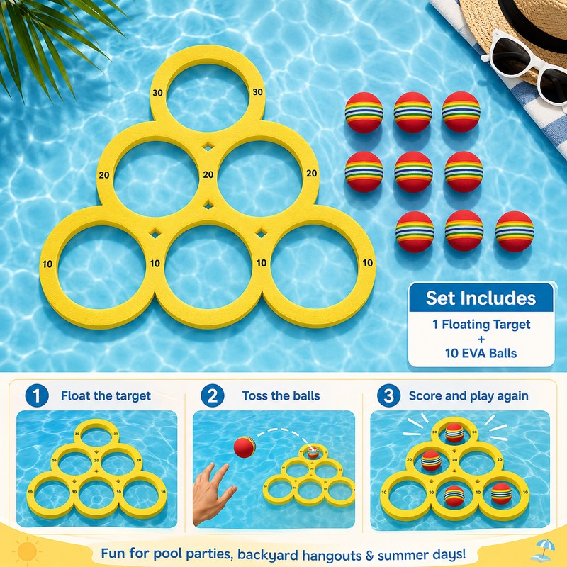 Floating Pool Toss Game Set for Summer Fun – EVA