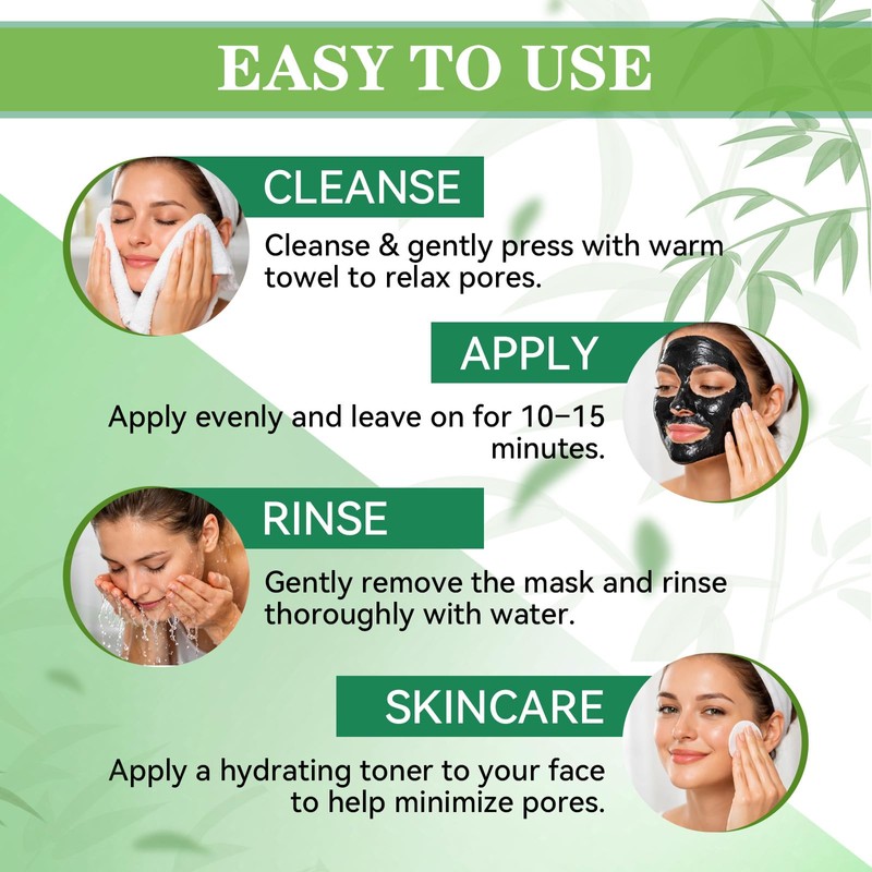 Aarivibe Blackhead Remover Mask, Bamboo Charcoal Peel Off Face Masks(120g)