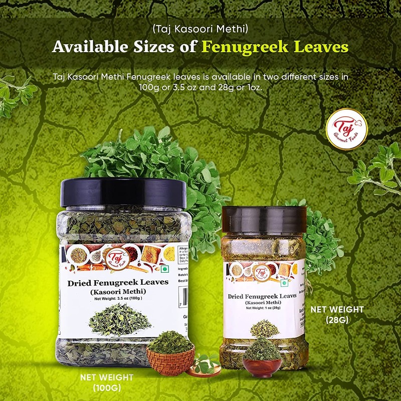 TAJ Kasoori Methi | Dried Fenugreek Leaves | Product of