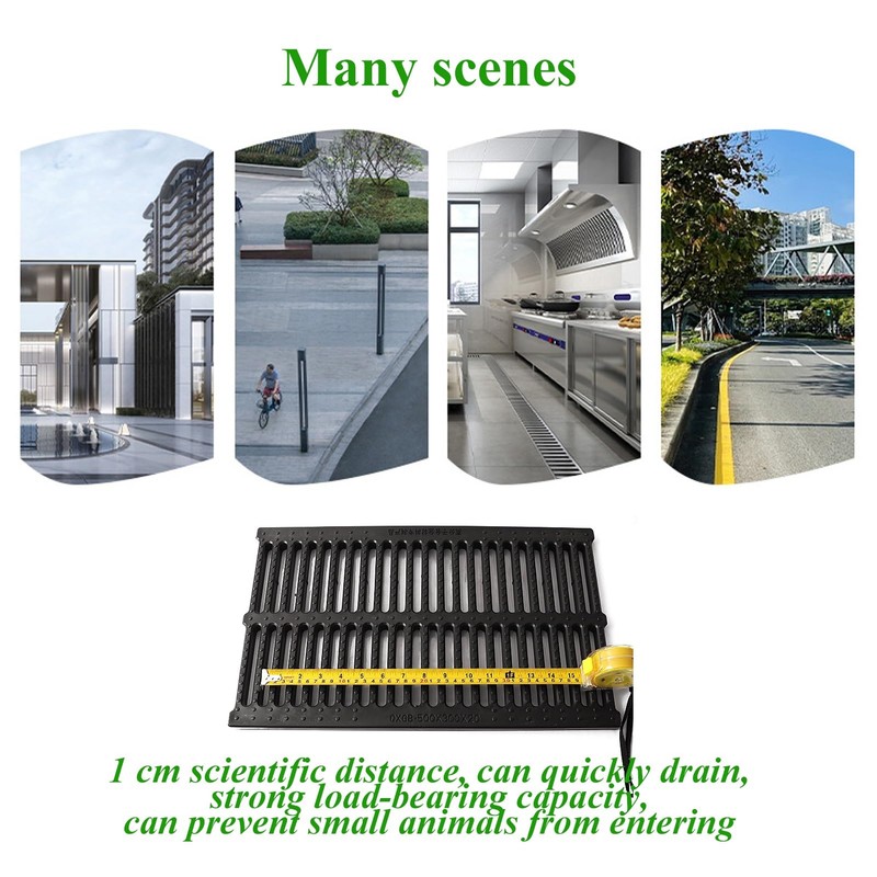 6pcs Plastic Drain Grates，Trench Cover Drain Cover Polymer Plastic Drain