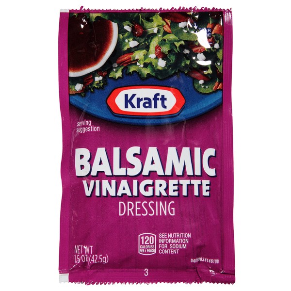 Kraft Balsamic Vinaigrette Salad Dressing Single Serve Packet (1.5 oz Packets, Pack of 60)