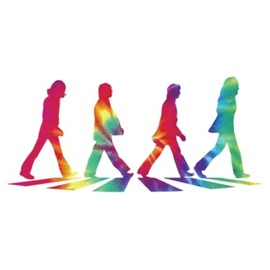 Beatles Abbey Road Sticker Crosswalk Decal Merchandise Memorabilia Album Record Iconic Band Pepper Vinyl Sticker | Premium Quality | 7-Inches | S041 (White-Tiedye)