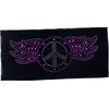 Headband Head Wrap Bandanna Peace Sign Wings Purple Silver with