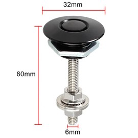 Anhoer 2Pcs Bumper Quick Release Latch Universal Aluminum Car Hood Pins Bonnet Bumper Hood Pins 30mm Release Push Button Lock Clip Kit Bonnet Quick Latch License Plate Lock Clip