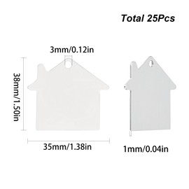 SUNNYCLUE 1 Box 25Pcs Stamping Charms Dog Cat Collar Charms Stamping Blanks Aluminium Tags House Building Charm Engraving Metal Pet Charm Blank Tag for jewellery Making Charm Necklace Keys DIY Craft
