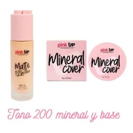 Maquillaje Matte Cover Pink Up 12 Horas  Mineral Cover                                                                                                