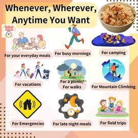 GOHAN JAPAN Kinoko Mushroom Dried Alpha Rice (100% Japan-based) for Camping Mountain Climbing Emergencies 100g/3.5oz (A filling 260g/9.2oz meal) per 1-pack by Onisi Foods (1-pack, 100, Gram)