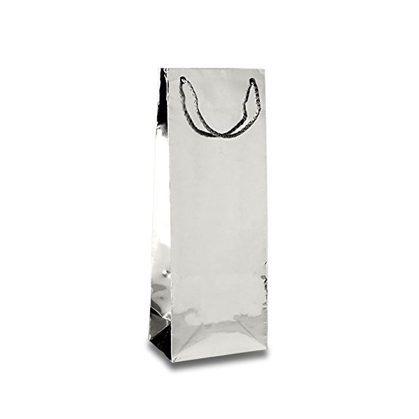 Paper Mart Bottle Metallic Silver Euro Bags | Quantity: 100