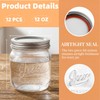 Lyellfe 12 Pack Wide Mouth Mason Jars, 12 Oz Airtight