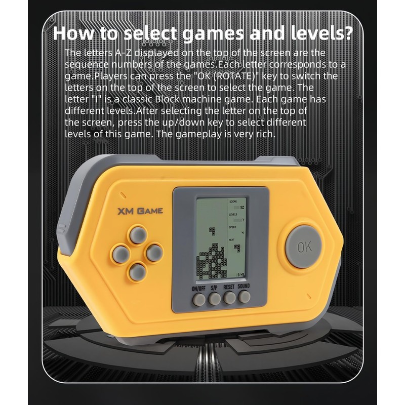 HLF Retro Block Game Console Cool Shape 26 Brick Games