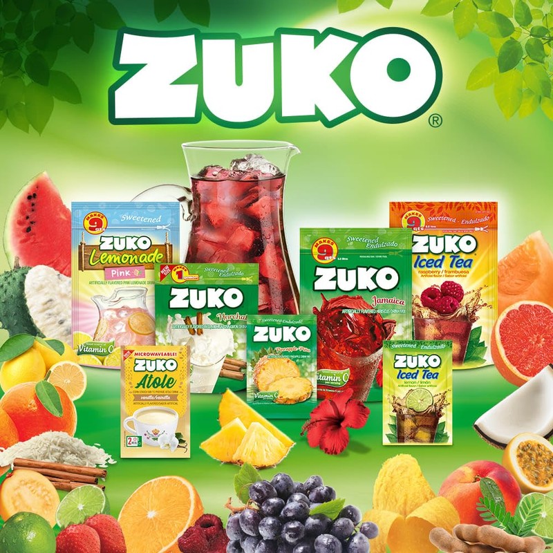 Zuko Peach Instant Powder Drink, 24 Individual Bags 0.9 Oz,