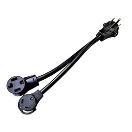 Parkworld 885965 Splitter, RV 50A to RV 30A & Dryer 30A V Adapter Cord 14-50P Male to TT-30R & 14-30R Female