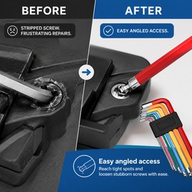 7-Piece Ball-End Hex Key Set for Repair and Assembly – Chrome Vanadium Steel L-Wrenches for Angled Fastener Access