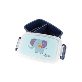 SIGIKID Nursery Set Drinking Bottle & Lunch Box Blue Elephant One Size