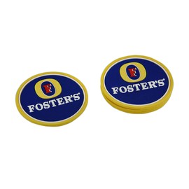 Set of 4 Fosters Lager Rubber Coasters Mini Beverage Mats