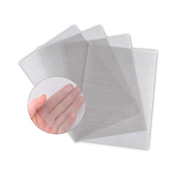 Valchoose 4 Pack 304 Professional Stainless Steel Wire Mesh Sheets, 210mmÃ300mm, Aperture 1mm, Rustproof, Easy to Shape, 20 Mesh Steel Mesh, Versatile Wire Mesh, Metal Mesh for DIY Project, Air Vents